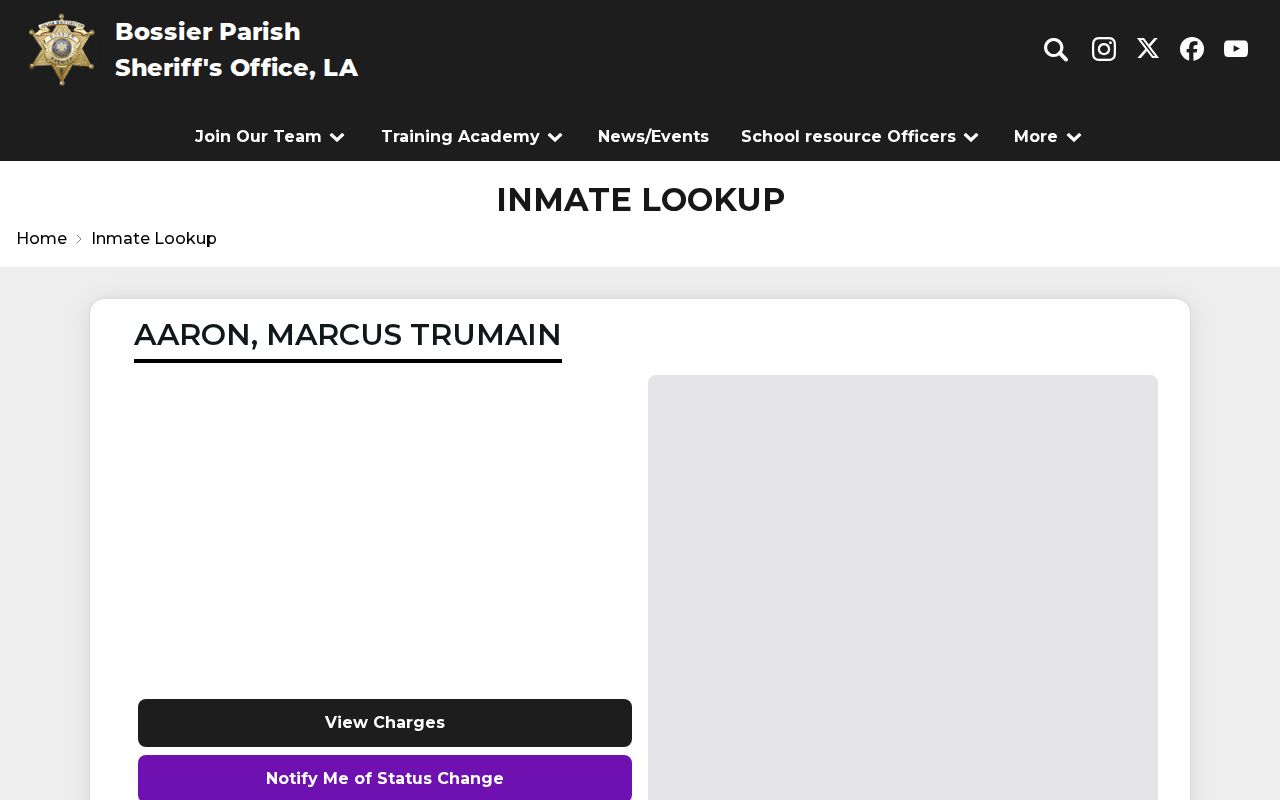 Bossier Parish Sheriff inmate lookup route