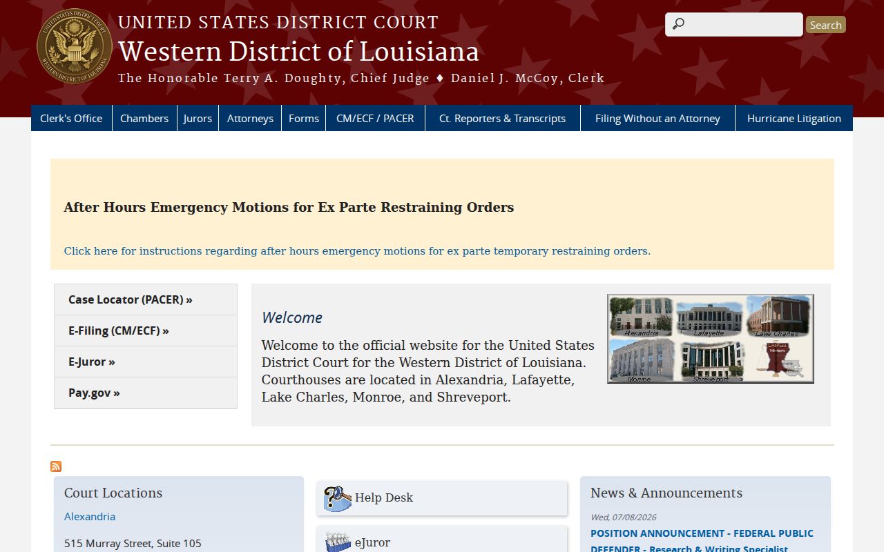 Bossier Parish criminal court cases Western District of Louisiana