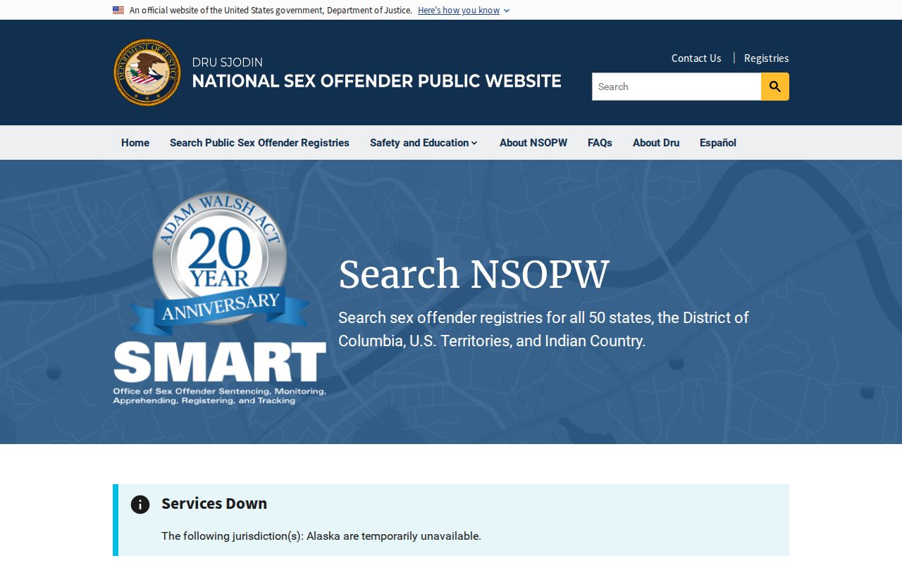 National Sex Offender Public Website search resource