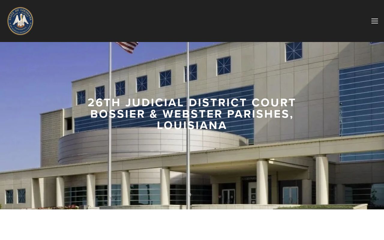 Bossier Parish criminal history 26th Judicial District Court
